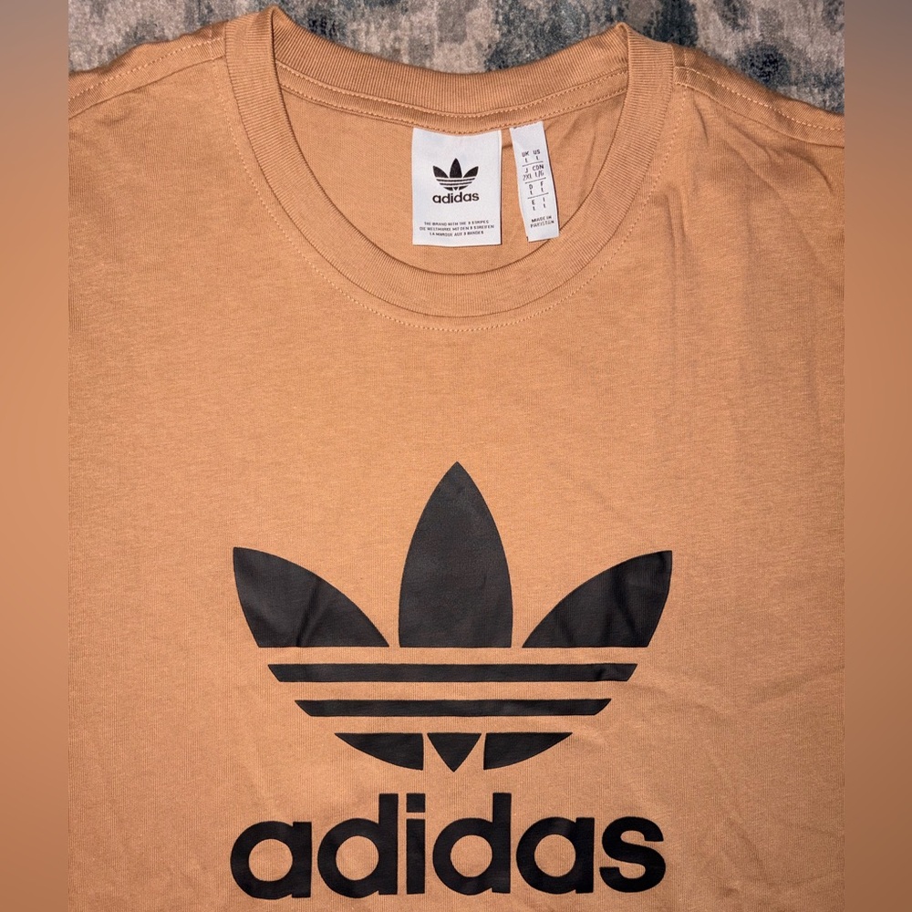 Adidas Camel Tee with Black Emblem